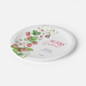 Berry Sweet Strawberry Baby Shower Pappteller (Schrägansicht)