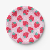 Berry Sweet Strawberry Baby Shower Pappteller (Vorderseite)