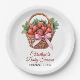 Berry Sweet Strawberry Baby Shower Pappteller