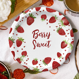 Berry Sweet Strawberry Baby Shower Pappteller