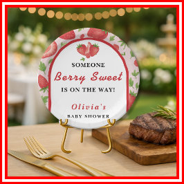 Berry Sweet Strawberry Baby Shower Pappteller