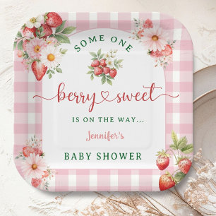 Berry Sweet Strawberry Baby Shower Pappteller