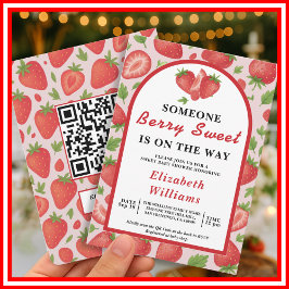 Berry Sweet Strawberry Baby Shower | QR UAWG Einladung