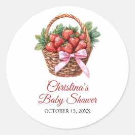 Berry Sweet Strawberry Baby Shower Runder Aufkleber