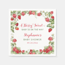 Berry Sweet Strawberry Baby Shower Serviette