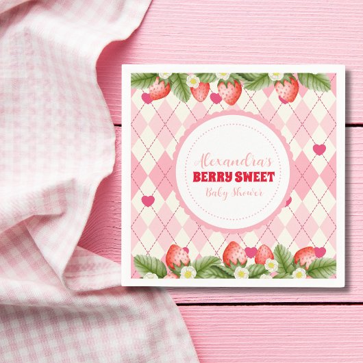 Berry Sweet Strawberry Baby Shower Serviette