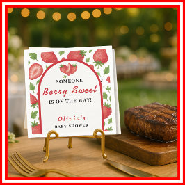 Berry Sweet Strawberry Baby Shower Serviette