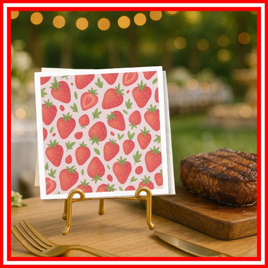 Berry Sweet Strawberry Baby Shower Serviette