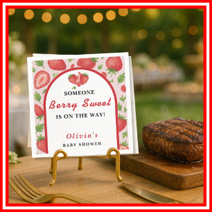 Berry Sweet Strawberry Baby Shower Serviette