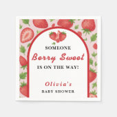 Berry Sweet Strawberry Baby Shower Serviette (Vorderseite)