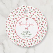 Berry Sweet Strawberry Baby Shower Thank You Geschenkanhänger (Vorderseite)