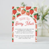 Berry Sweet Strawberry Baby Shower Vielen Dank Begleitkarte (Stehend Vorderseite)