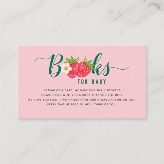 Berry Sweet Strawberry Babydusche Bücher für Baby Begleitkarte (Vorderseite)