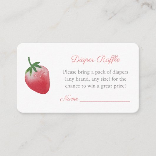 Berry Sweet Strawberry Babydusche Windelwindeln Begleitkarte (Vorderseite)