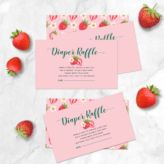 Berry Sweet Strawberry Babydusche Windelwindeln Begleitkarte