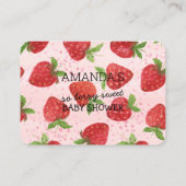 Berry Sweet Strawberry Babydusche Windelwindeln Begleitkarte (Rückseite)