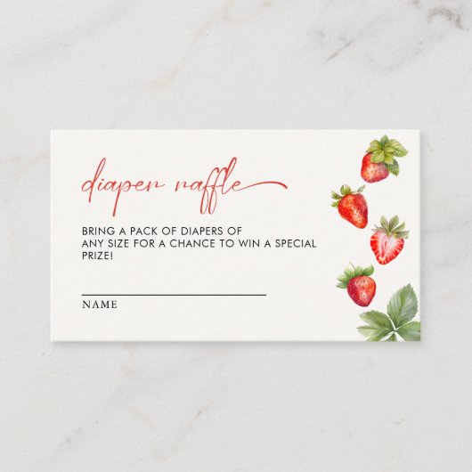 Berry Sweet Strawberry Babydusche Windelwindeln Begleitkarte (Vorderseite)