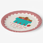Berry Sweet Strawberry Basket Baby Dusche Pappteller (Schrägansicht)