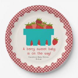Berry Sweet Strawberry Basket Baby Dusche Pappteller