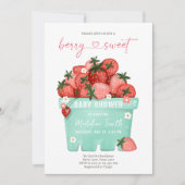 Berry Sweet Strawberry Bauern Market Baby Dusche Einladung (Vorderseite)