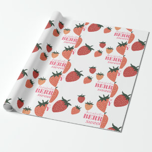 Berry Sweet Strawberry Benutzerdefinierter Name Geschenkpapier
