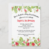 Berry Sweet Strawberry Birthday Einladung (Vorderseite)