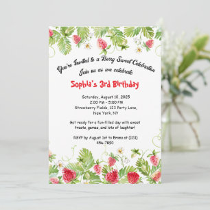 Berry Sweet Strawberry Birthday Einladung