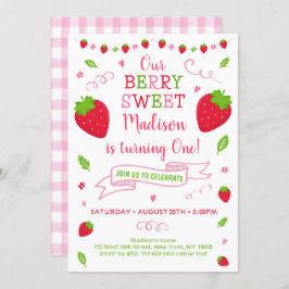 Berry Sweet Strawberry Birthday Einladung