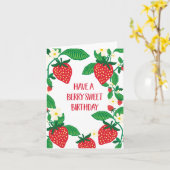 Berry Sweet Strawberry Birthday Karte (Gelbe Blume)