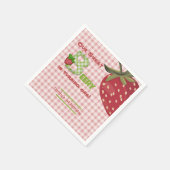 Berry Sweet Strawberry Birthday Paper Napkin Serviette (Ecke)