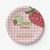 Berry Sweet Strawberry Birthday Paper Plate Pappteller (Vorderseite)