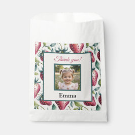 Berry Sweet Strawberry Birthday Thank You Photo Geschenktütchen