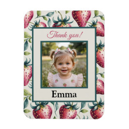 Berry Sweet Strawberry Birthday Thank You Photo Magnet