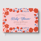 Berry Sweet Strawberry & Blooms Baby Dusche Gästebuch (Vorderseite)