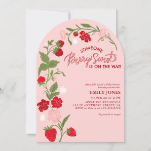 Berry Sweet Strawberry Blumenspülung Baby Dusche Einladung