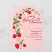 Berry Sweet Strawberry Blumenspülung Baby Dusche Einladung (Vorne/Hinten)