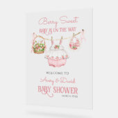 Berry Sweet Strawberry Bow Modern Baby Girl Dusche Acrylschild (Winkel)