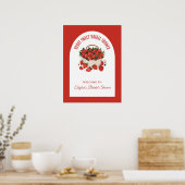 Berry Sweet Strawberry Brautparty Begrüßungszeiche Poster (Küche)
