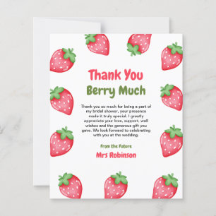 Berry Sweet Strawberry Brautparty Dankeskarten