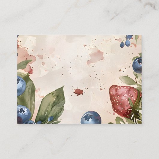 Berry Sweet Strawberry Brautparty Rezept Begleitkarte (Rückseite)