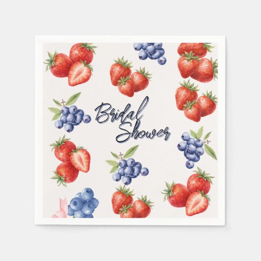 Berry Sweet Strawberry Brautparty Serviette (Vorderseite)