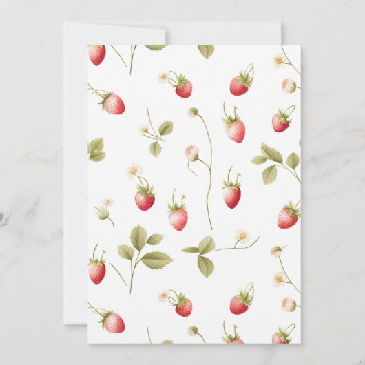 Berry Sweet Strawberry Bridal Dusche Einladung (Rückseite)