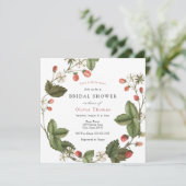 Berry Sweet Strawberry Bridal Dusche Einladung (Stehend Vorderseite)