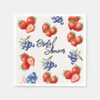 Berry Sweet Strawberry Bridal Shower  Serviette