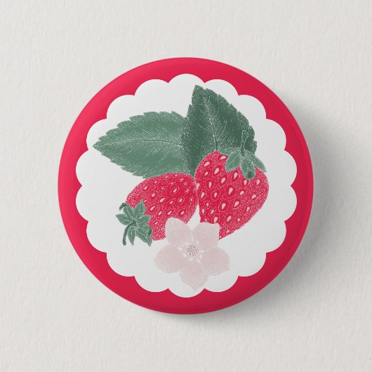 Berry Sweet Strawberry Button - Red Fruit Theme (Vorderseite)