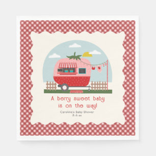 Berry Sweet Strawberry Camper Babydusche Serviette
