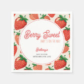 Berry Sweet Strawberry Checkered Baby Dusche Serviette (Vorderseite)