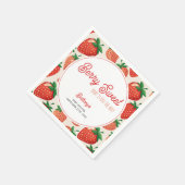 Berry Sweet Strawberry Checkered Baby Dusche Serviette (Ecke)