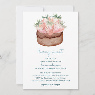 Berry Sweet Strawberry Cupcake Baby Shower ist nic Einladung