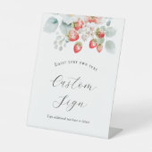 Berry Sweet Strawberry Custom Text Sign Sockelschild (Vorderseite)